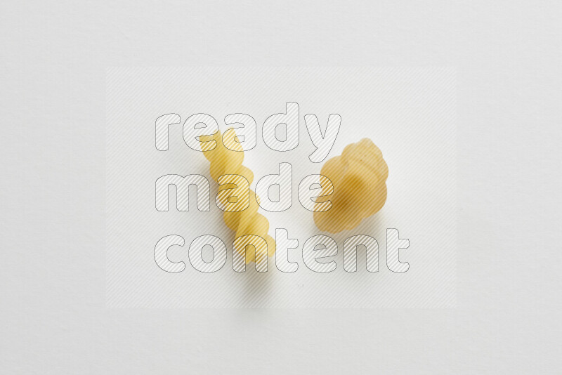 Different pasta types on white background
