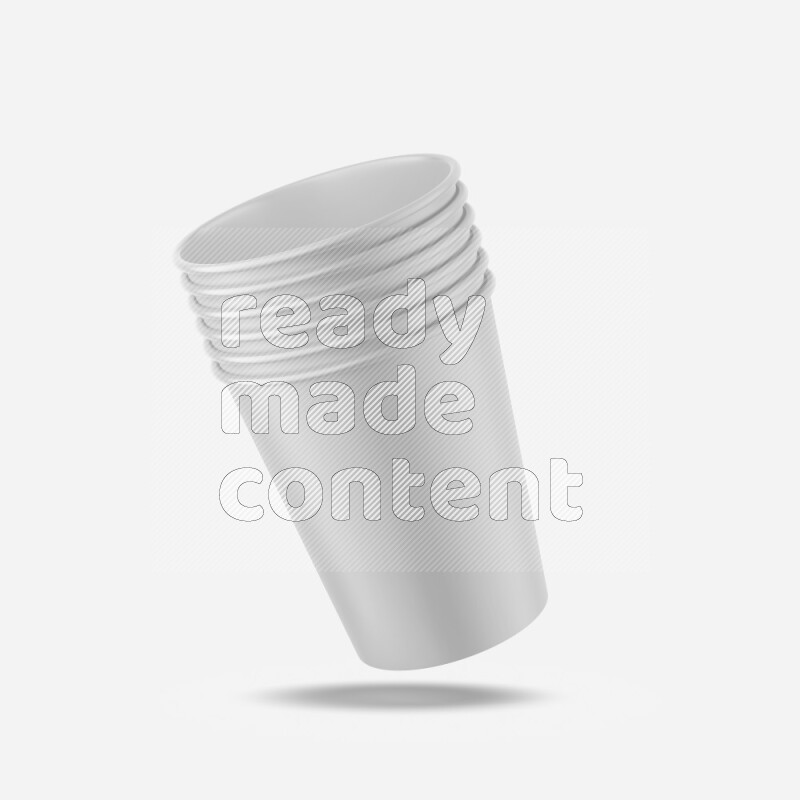 Set of glossy plastic cup mockup isolated on white background 3d rendering