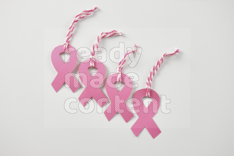 Cancer awareness signs on white background