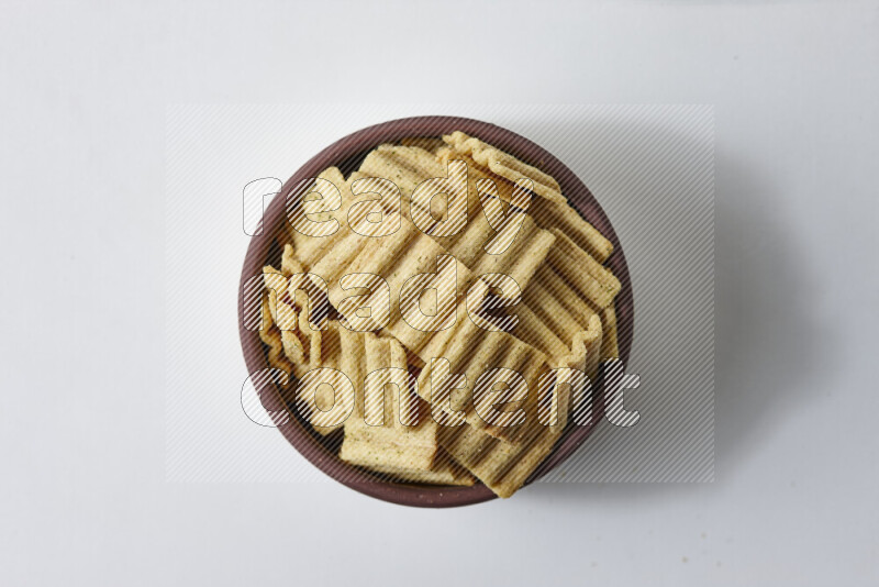 Crackers snacks on white background