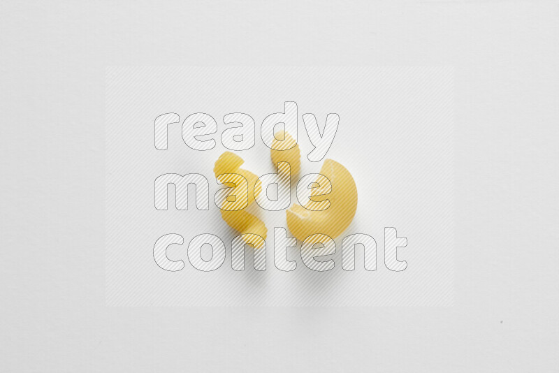 Different pasta types on white background