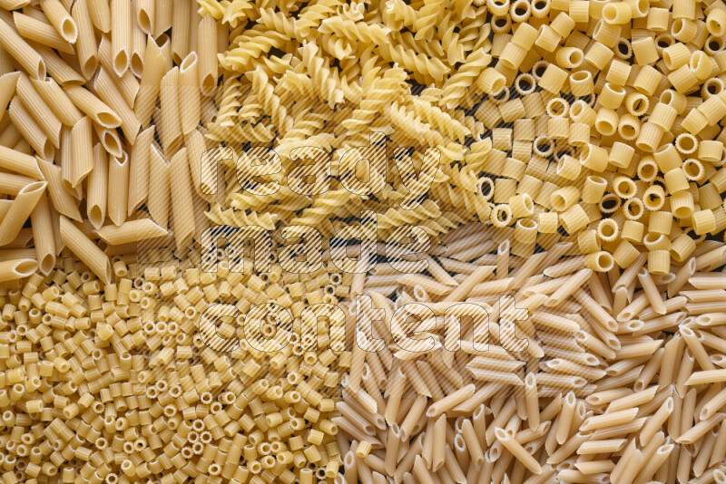 5 types of pasta filling the frame