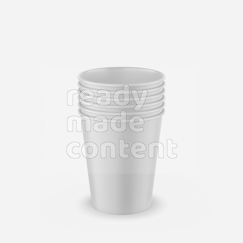 Set of glossy plastic cup mockup isolated on white background 3d rendering