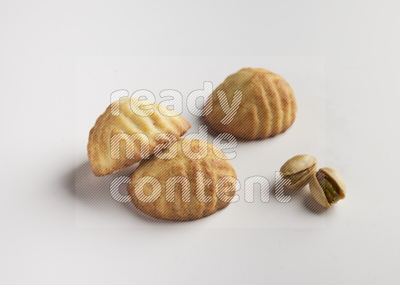 Three Pieces of Maamoul direct on white background