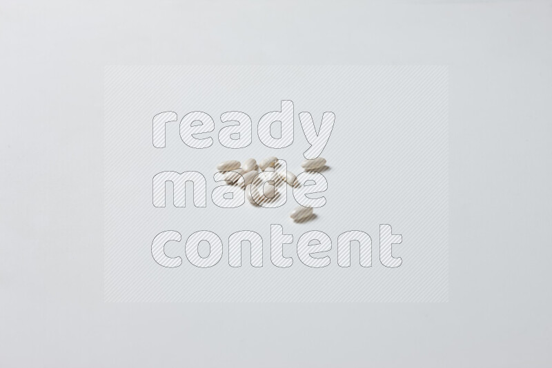 White beans on white background