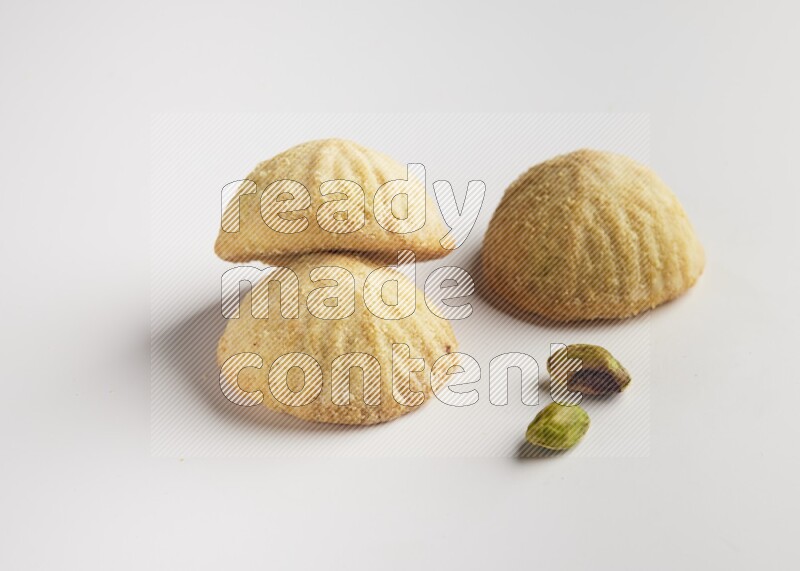 Three Pieces of Maamoul direct on white background