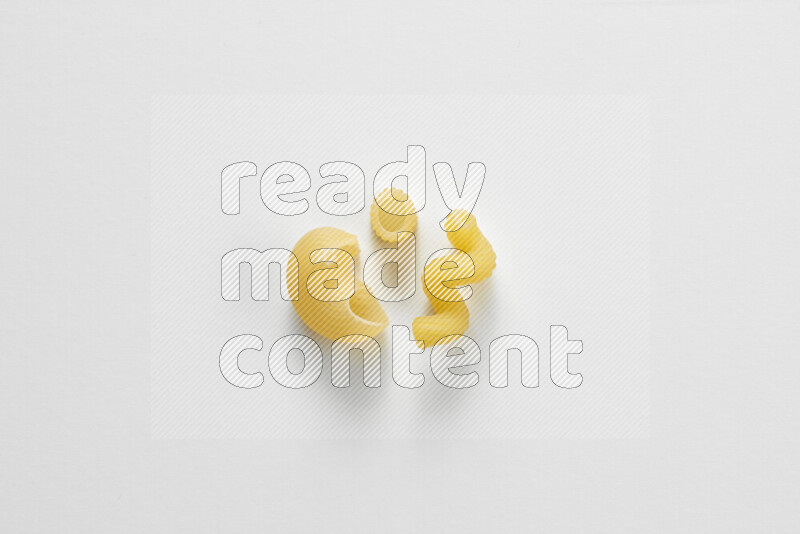 Different pasta types on white background