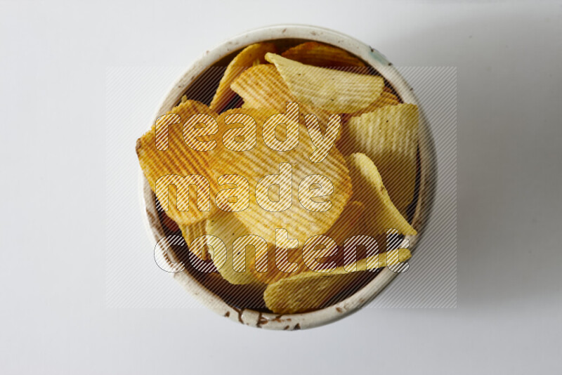 Chips snacks on white background