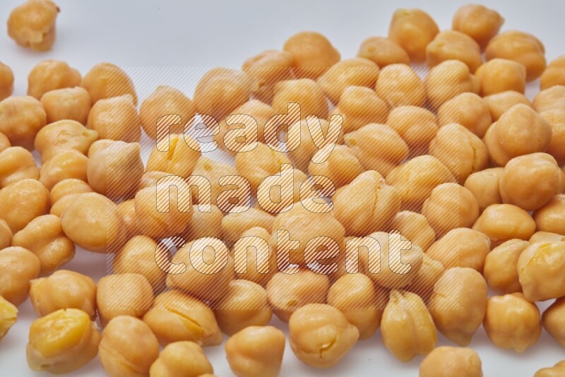 Boiled chickpeas on white background