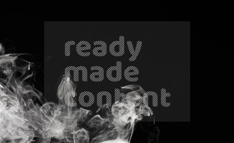 irregular white smoke on black background.