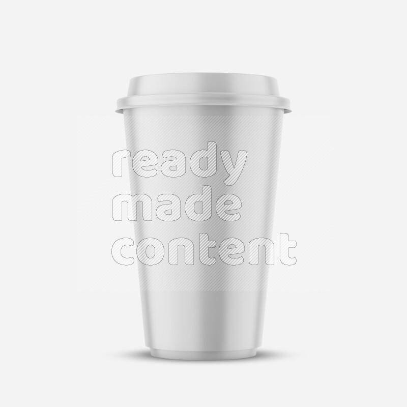 Paper hot cup mockup with cap isolated on white background 3d rendering