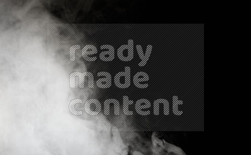 irregular white smoke on black background.