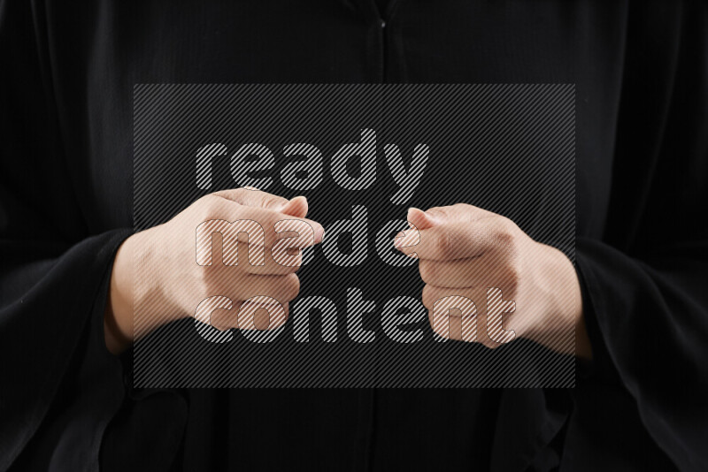 Woman hands gesturing sign language