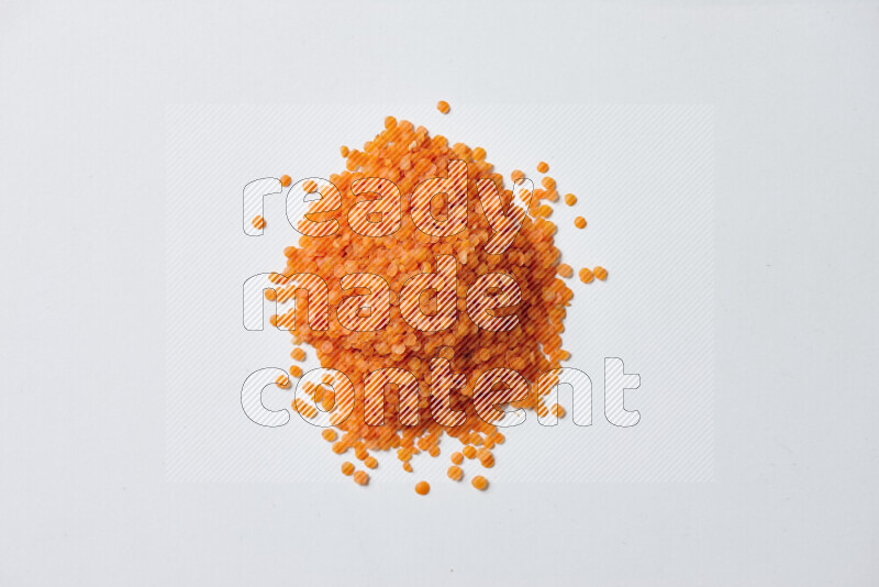 Lentils on white background