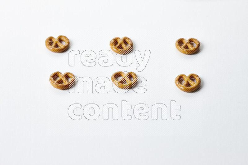 Pretzels snacks on white background