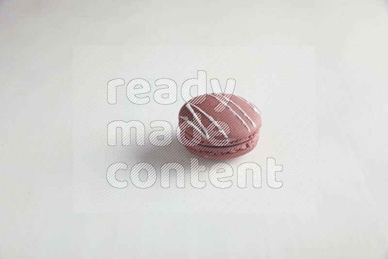 45º Shot of Red Poppy Flower macaron on white background