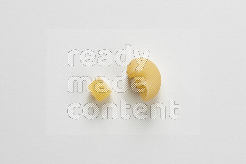 Different pasta types on white background