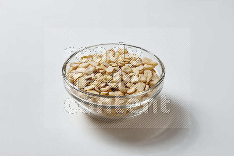 Crushed beans on white background