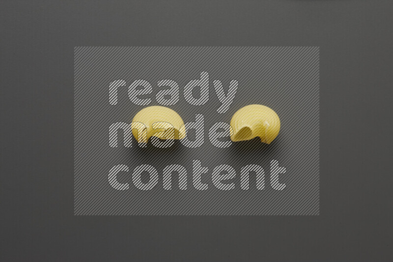 Pipe pasta on grey background
