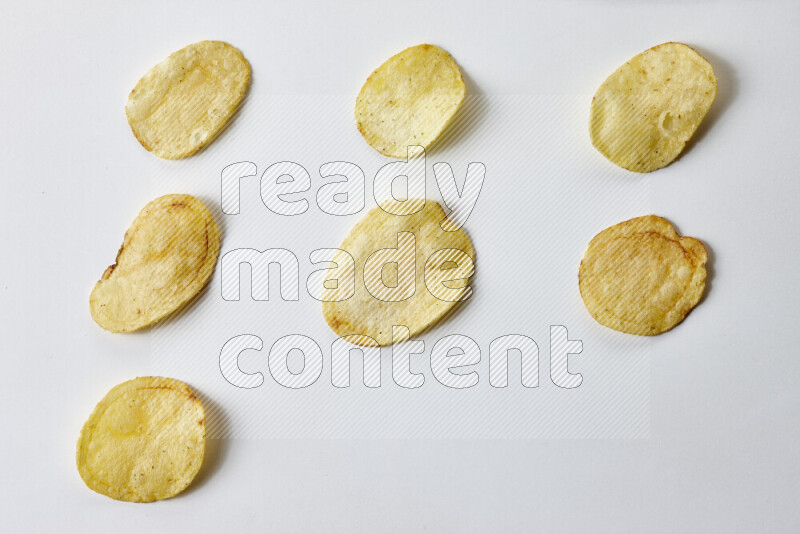 Chips snacks on white background