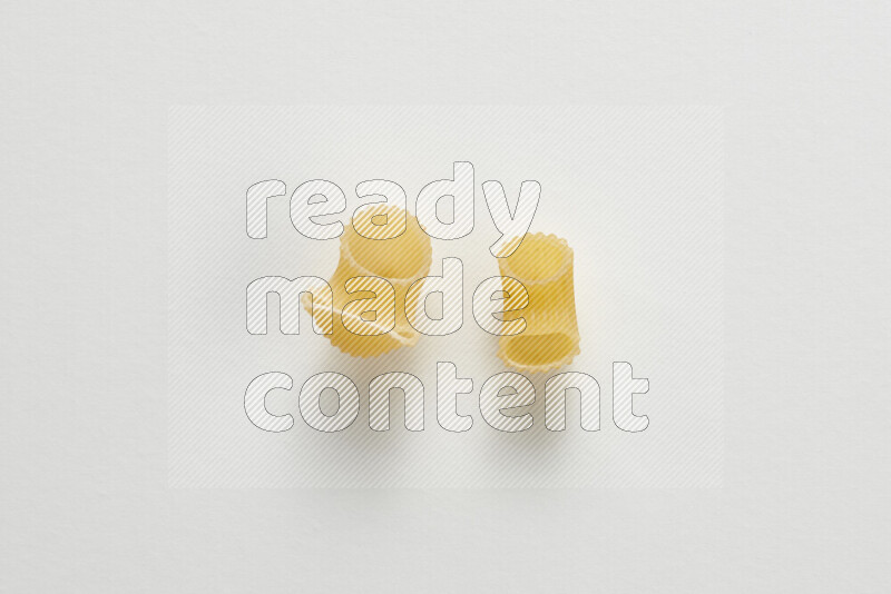 Different pasta types on white background