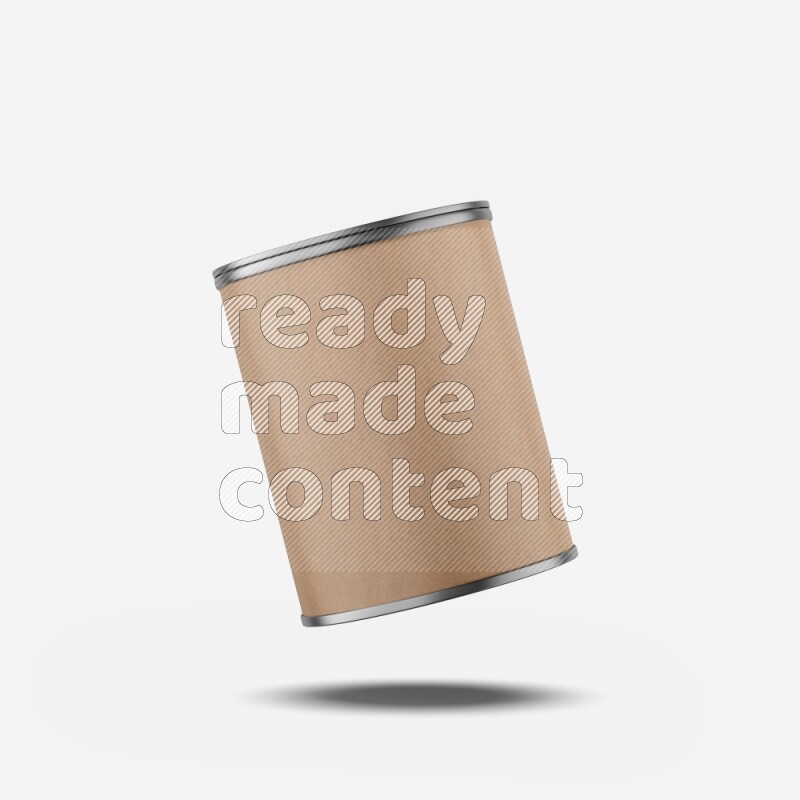 Kraft paper tube mockup with metal lid isolated on white background 3d rendering