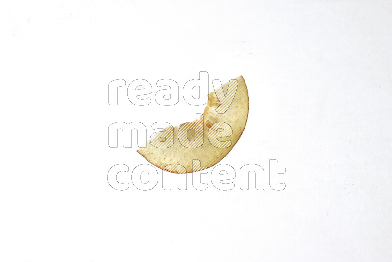 Peach slices on illuminated white background