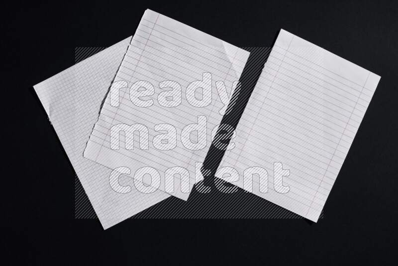 Notebook sheet on black background