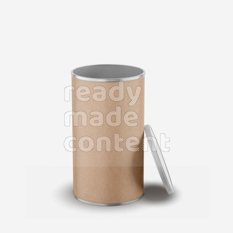 Kraft paper tube mockup with plastic cap isolated on white background 3d rendering