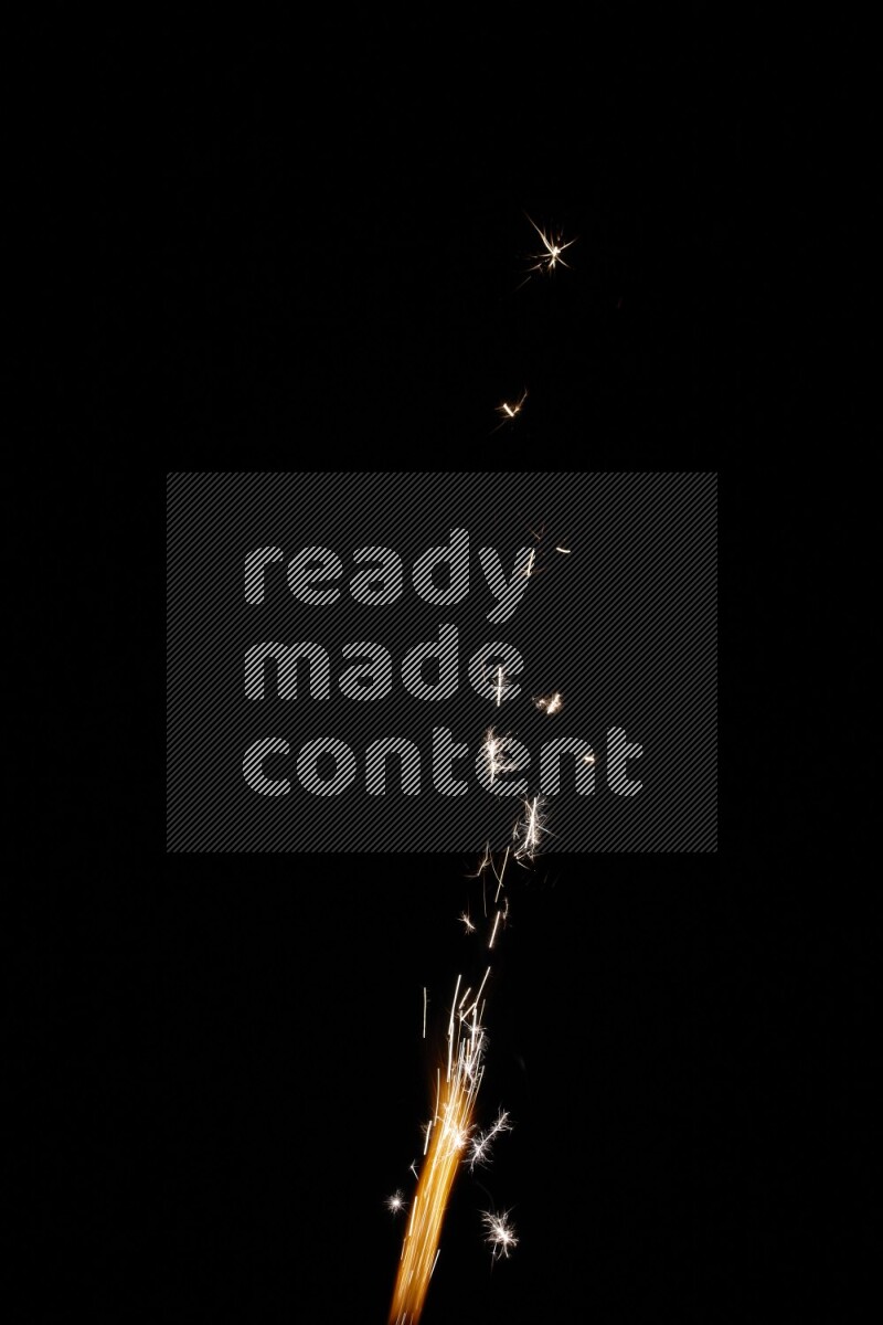 Sparkler candle isolated on black background