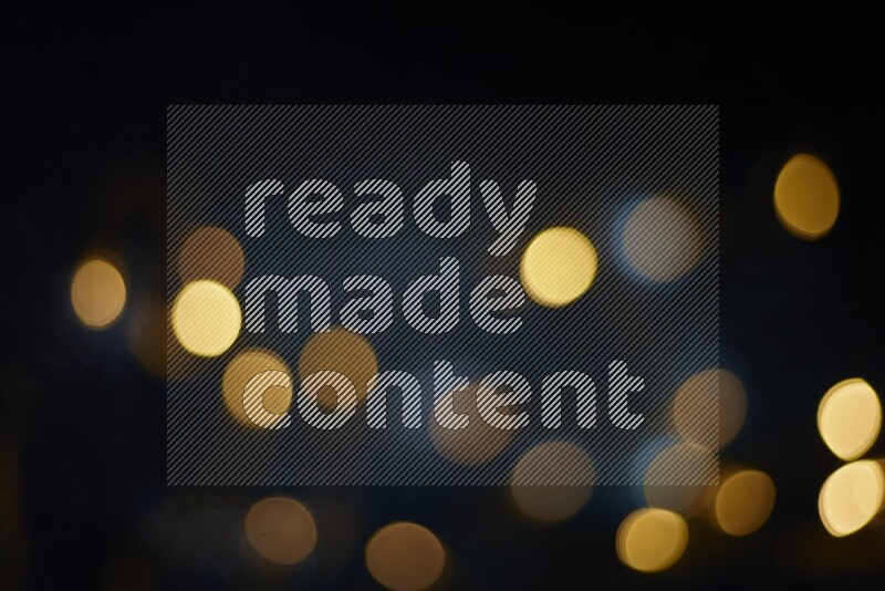 Bokeh light in yellow with blue background