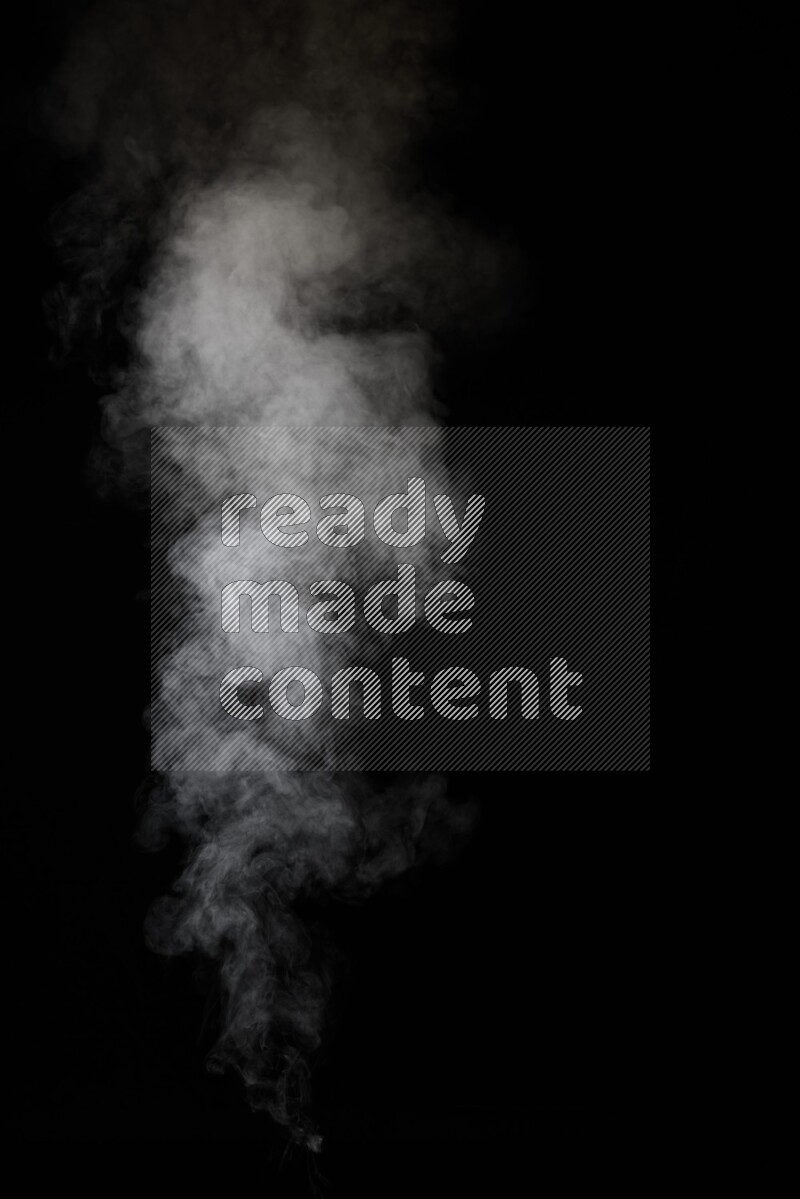 irregular white smoke on black background.