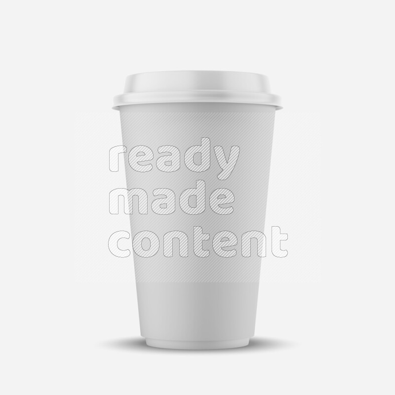 Matte paper cup mockup with cap isolated on white background 3d rendering