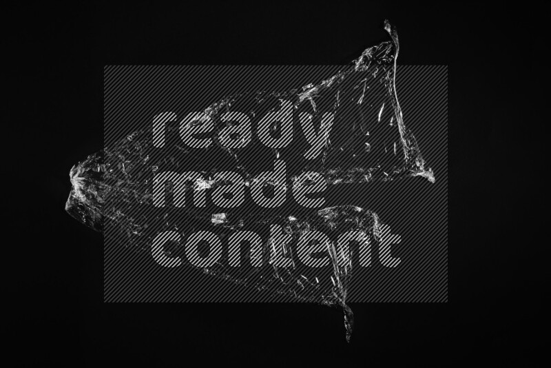 Plastic wrap texture on black background