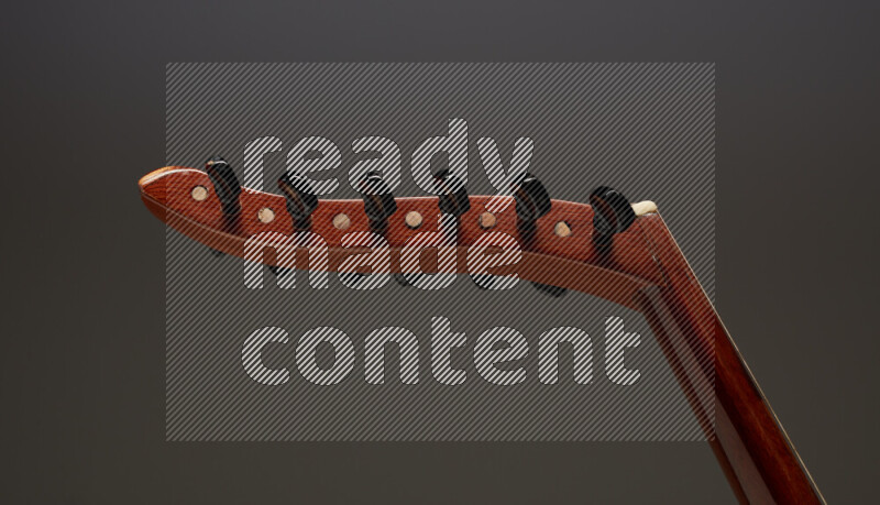 parts of a brown wooden Oud in a gray background