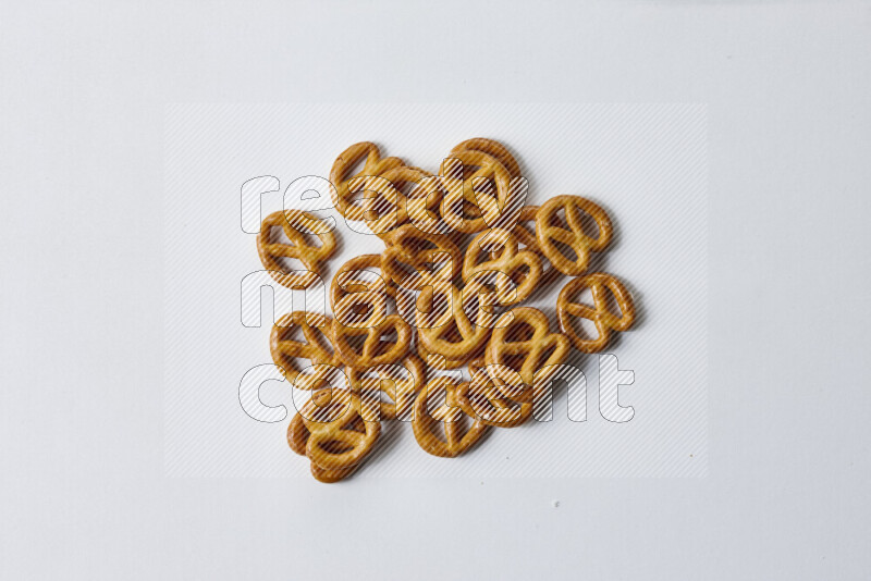 Pretzels snacks on white background