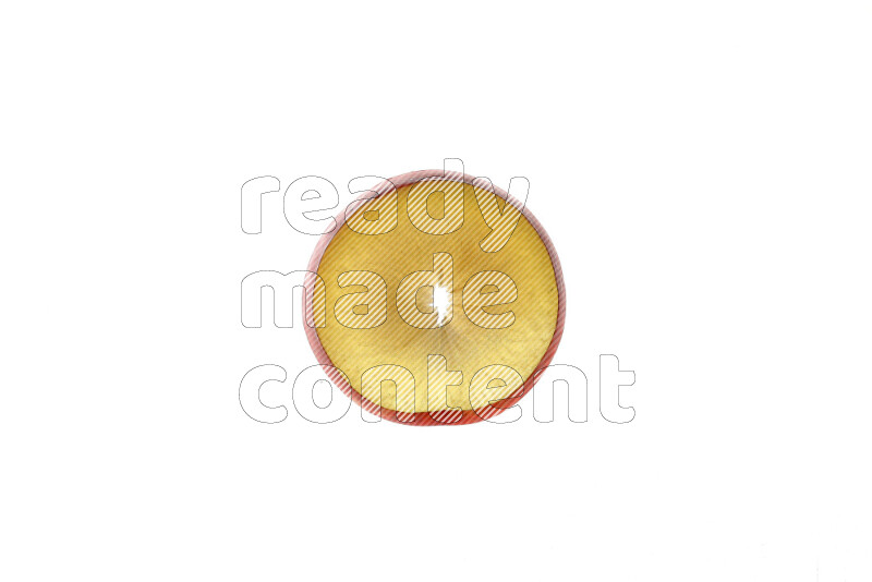 Peach slices on illuminated white background
