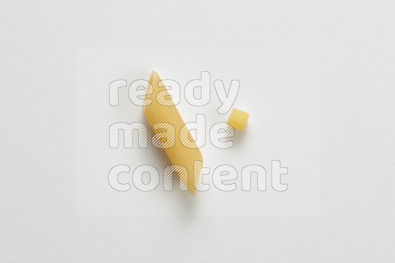 Different pasta types on white background