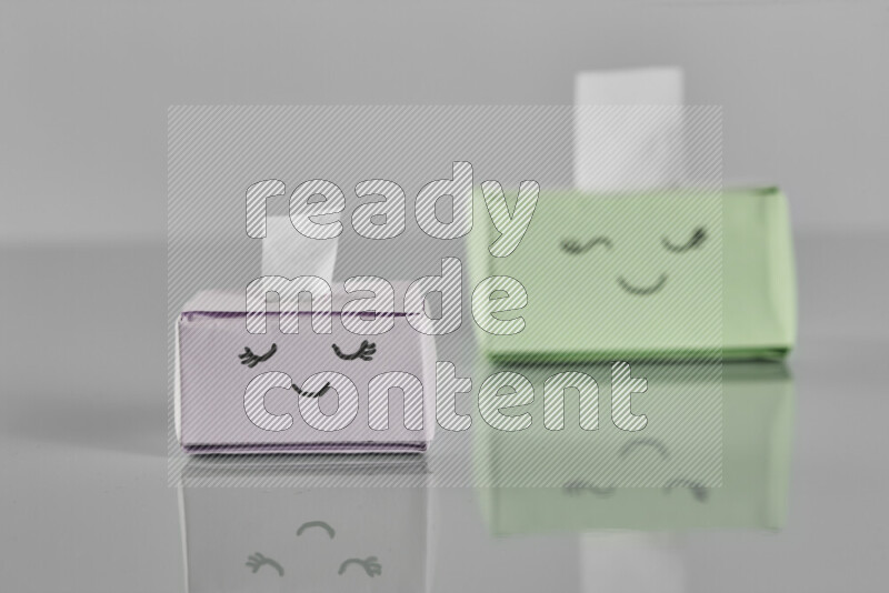 Origami tissue box on grey background