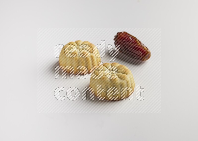 Two Pieces of Maamoul direct on white background