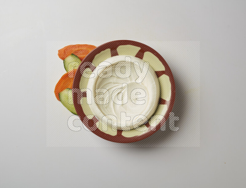 Plain Lebnah in a traditional plate on a white background