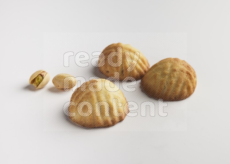 Three Pieces of Maamoul direct on white background