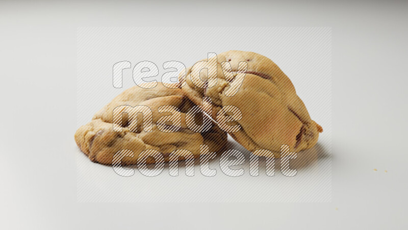 chocolate chip cookies on a white background