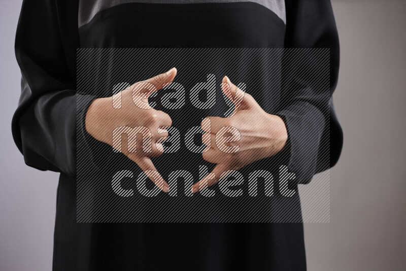 Woman hands gesturing sign language