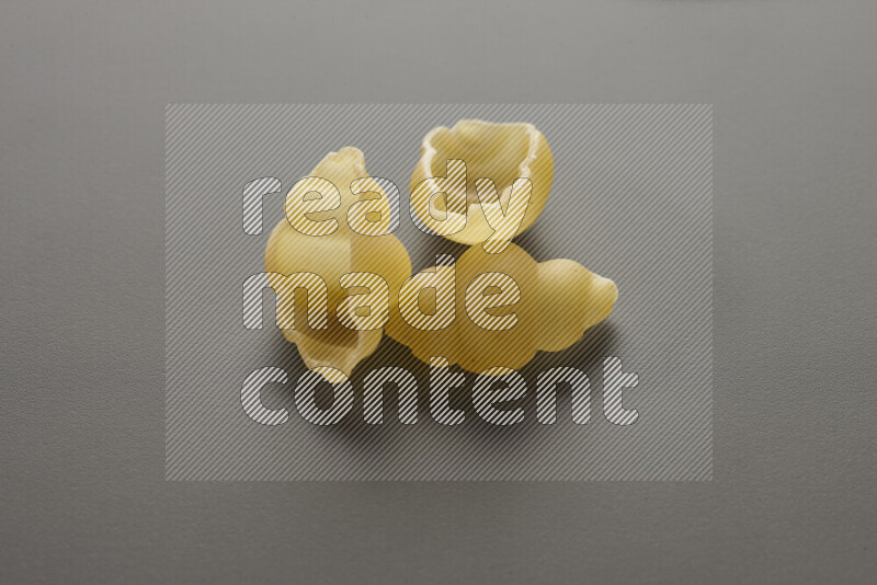 Snails pasta on grey background