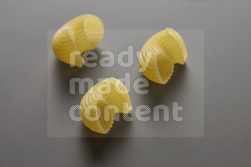 Pipe pasta on grey background