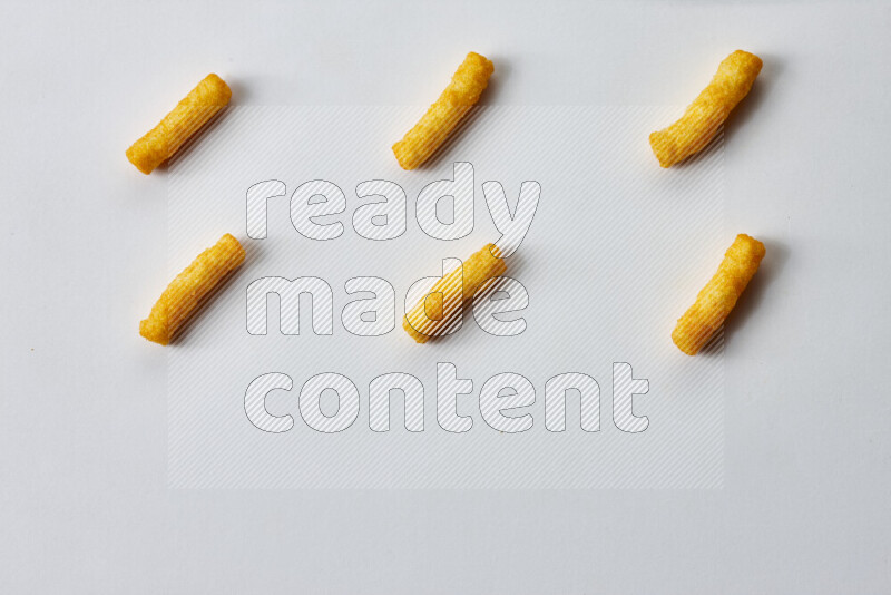 Puffs snacks on white background