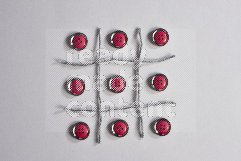 Red buttons placed on grey background