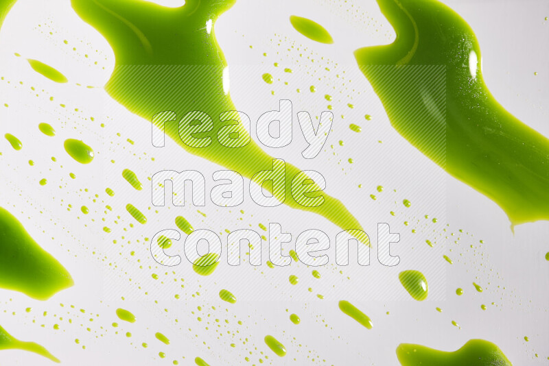 Close-ups of abstract green paint texture in different shapes