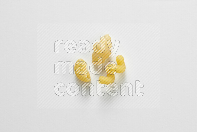 Different pasta types on white background